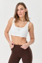 Kadın Beyaz Organik Pamuklu Destekli Spor Ve Günlük Crop Top Bra Sporcu Sütyeni | 0148 - 11