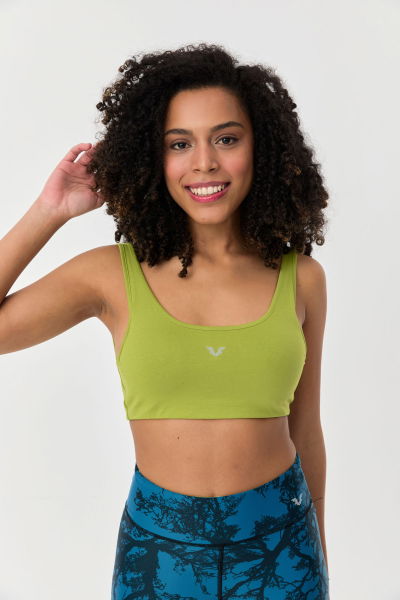 Kadın Amber Organik Pamuklu Destekli Spor ve Günlük Crop Top Bra Sporcu Sütyeni | 0148 