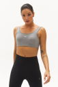 Kadın Gri Organik Pamuklu Destekli Spor ve Günlük Crop Top Bra Sporcu Sütyeni | 0148 - 9