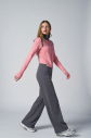  Kadın Pembe Crop Ceketli Palazzo Pantolonlu Eşofman Takım| 4560 - 1