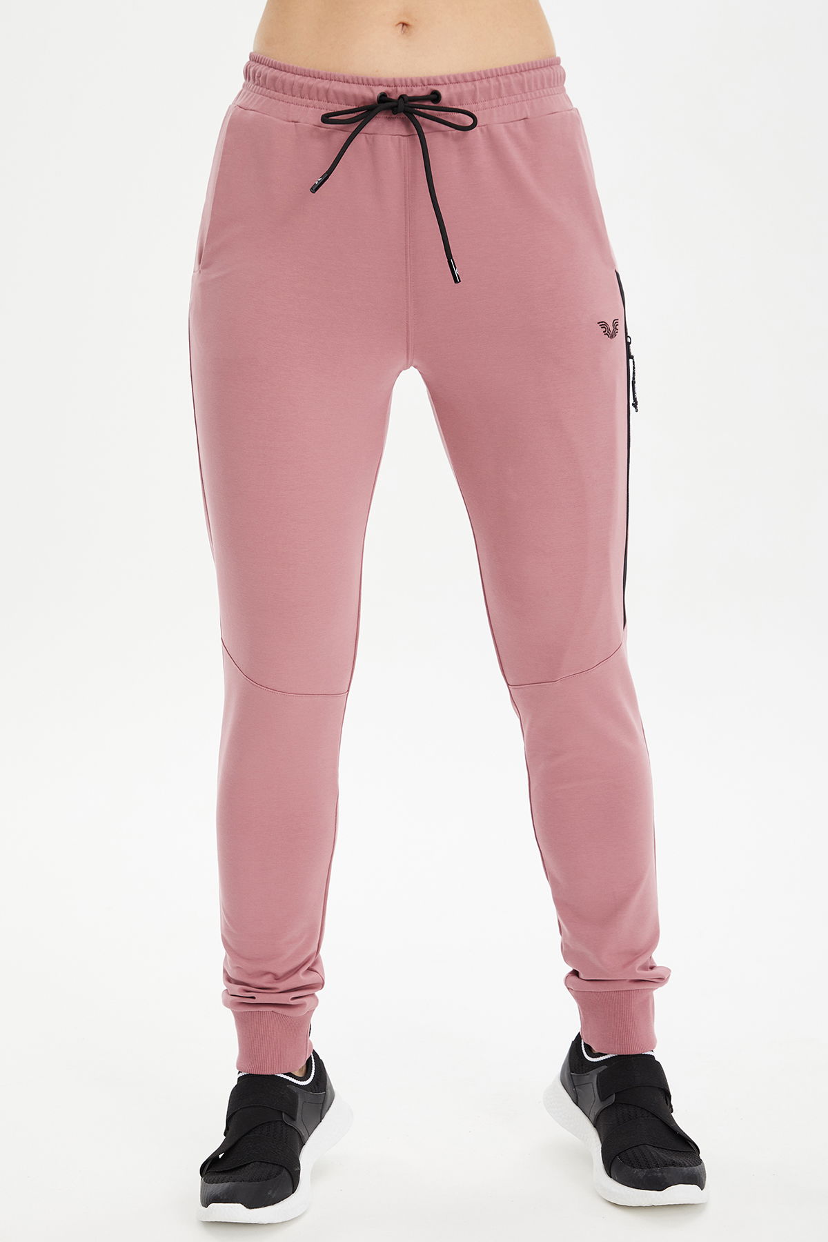 Kadın Pembe Ribana Paçalı Pamuklu Spor Eşofman Altı | 0807 - BİLCEE