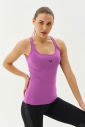 Kadın Mor Sırtı Çapraz Askılı Fit Pamuklu Sporcu Atlet | 0109 - 2