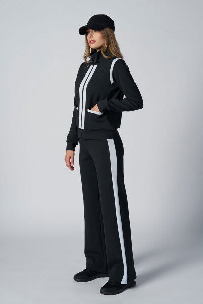  Kadın Siyah Fashıon Dik Yakalı Eşofman Takım | 4562 