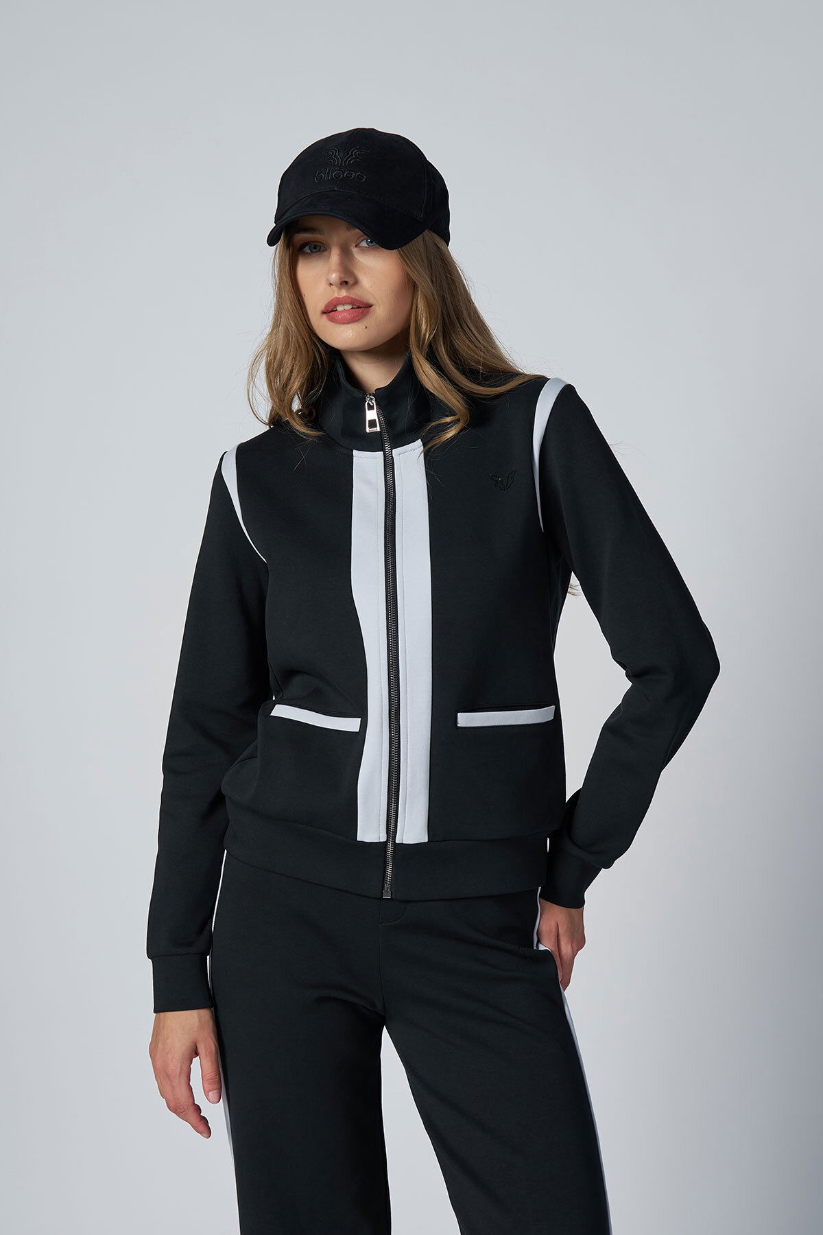  Kadın Siyah Fashıon Dik Yakalı Eşofman Takım | 4562 - BİLCEE (1)