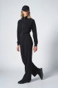  Kadın Siyah Fashion Taşlı Yumuşak Dokulu Fırçalı Kumaş Eşofman Takım | 4563 - 2