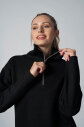 Kadın Siyah Fashion Yarım Fermuarlı Sweatshırt |4561 - 7