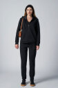 Kadın Siyah Fashion Yumuşak Dokulu Fırçalı Kapüşonlu Eşofman Takım 4037 - 4