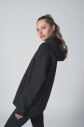  Kadın Siyah Fırçalı Yumuşak Dokulu Kapişonlu Uzun Boy Owersize Sweatshırt |4785 - 5