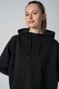  Kadın Siyah Fırçalı Yumuşak Dokulu Kapişonlu Uzun Boy Owersize Sweatshırt |4785 - 3
