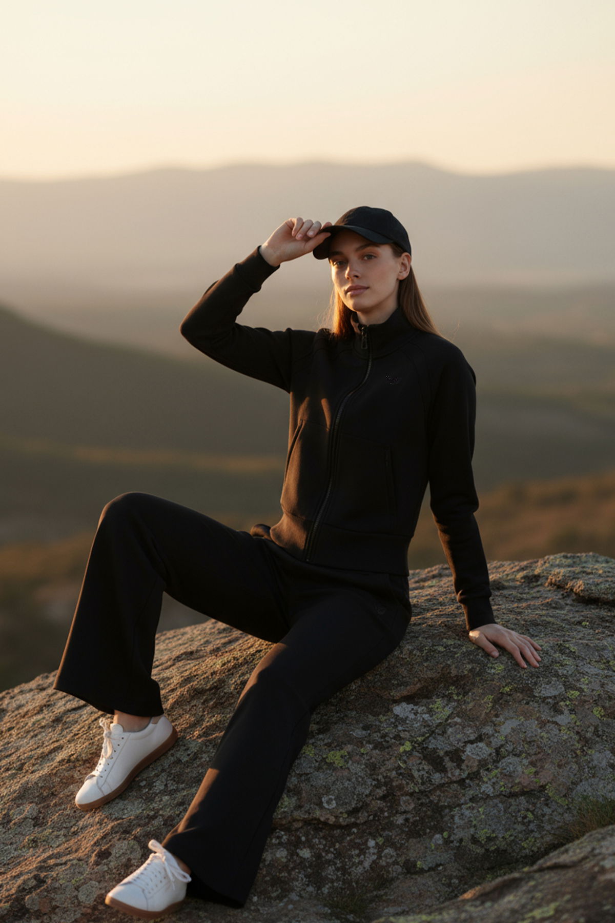 Kadın Siyah Modal Şerit Detaylı Eşofman Takım 4799 - BİLCEE (1)