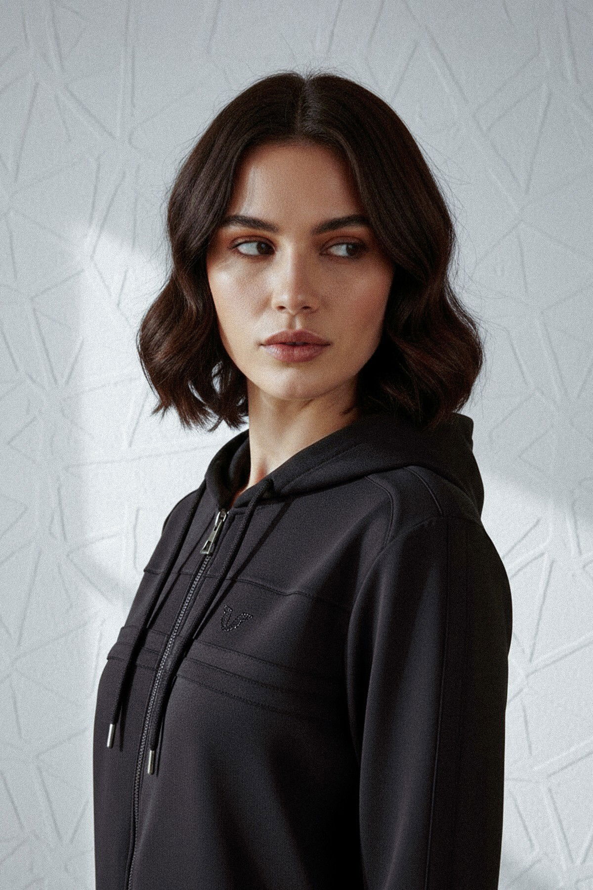 Kadın Siyah Modal Şeritli Eşofman Takım | 4776 - BİLCEE