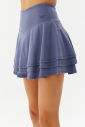 Kadın Açık Lacivert Düz Spor Ve Günlük Kullanım Mini Pamuklu Şortlu Tenis Etek 0110 - 1