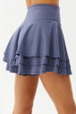Kadın Açık Lacivert Düz Spor Ve Günlük Kullanım Mini Pamuklu Şortlu Tenis Etek 0110 - 2