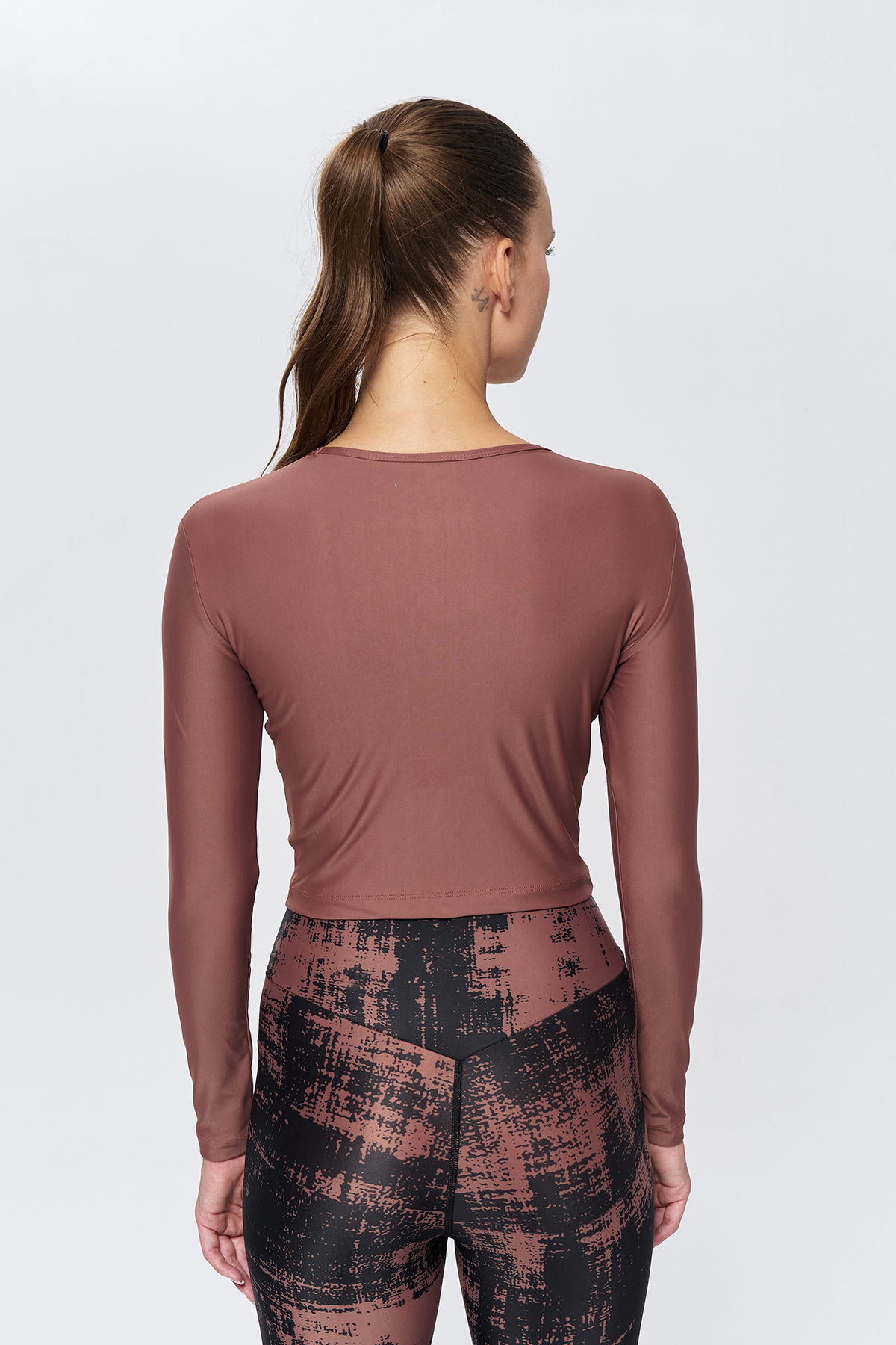 Kadın Toprak Uzun Kollu Sporcu Crop | 4119 - BİLCEE (1)