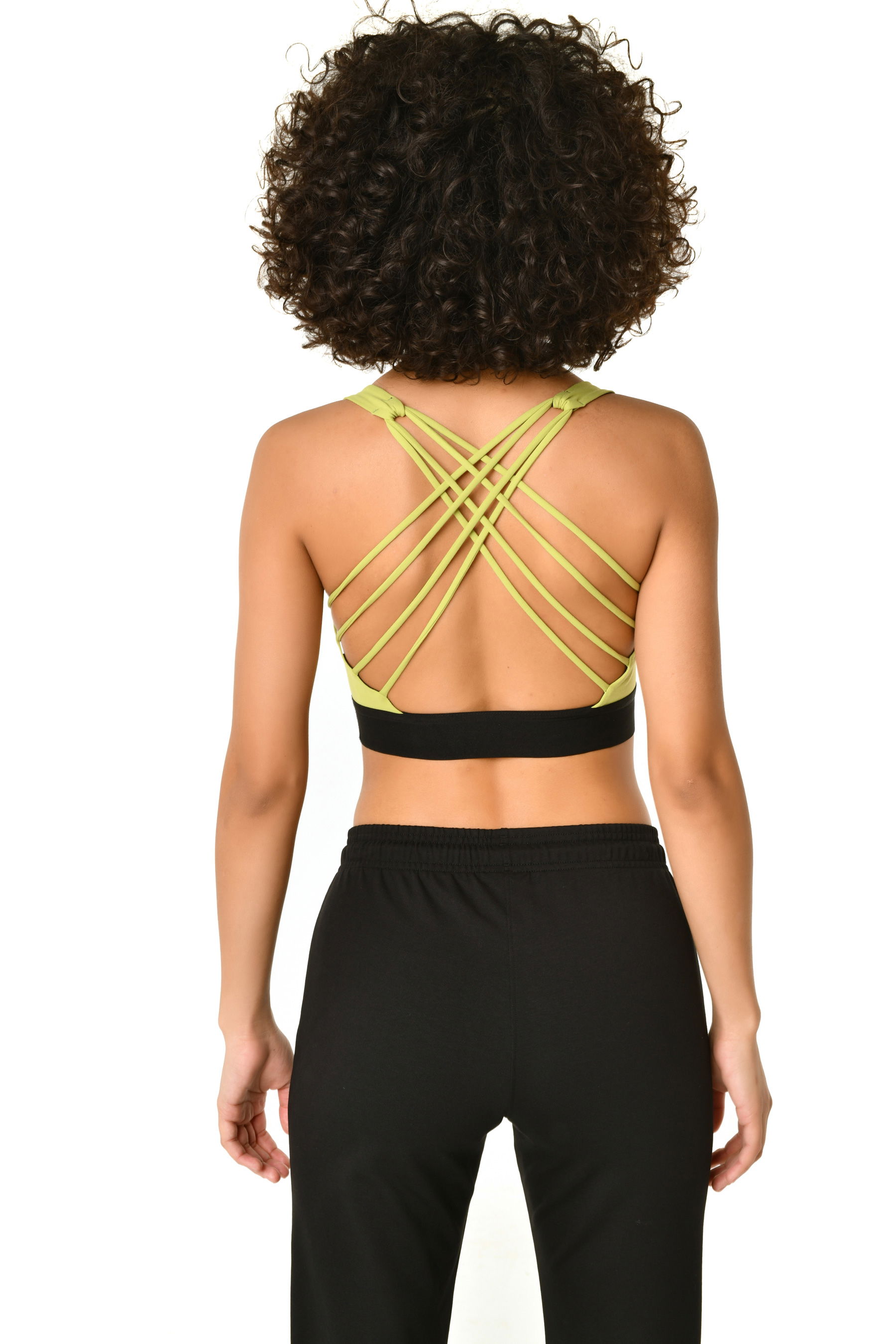 Kadın Yeşil Çapraz Sırt Detaylı Kaplı Hafif Destekli Spor ve Günlük Kullanım Sporcu Sütyeni Bra | 8795 - BİLCEE (1)