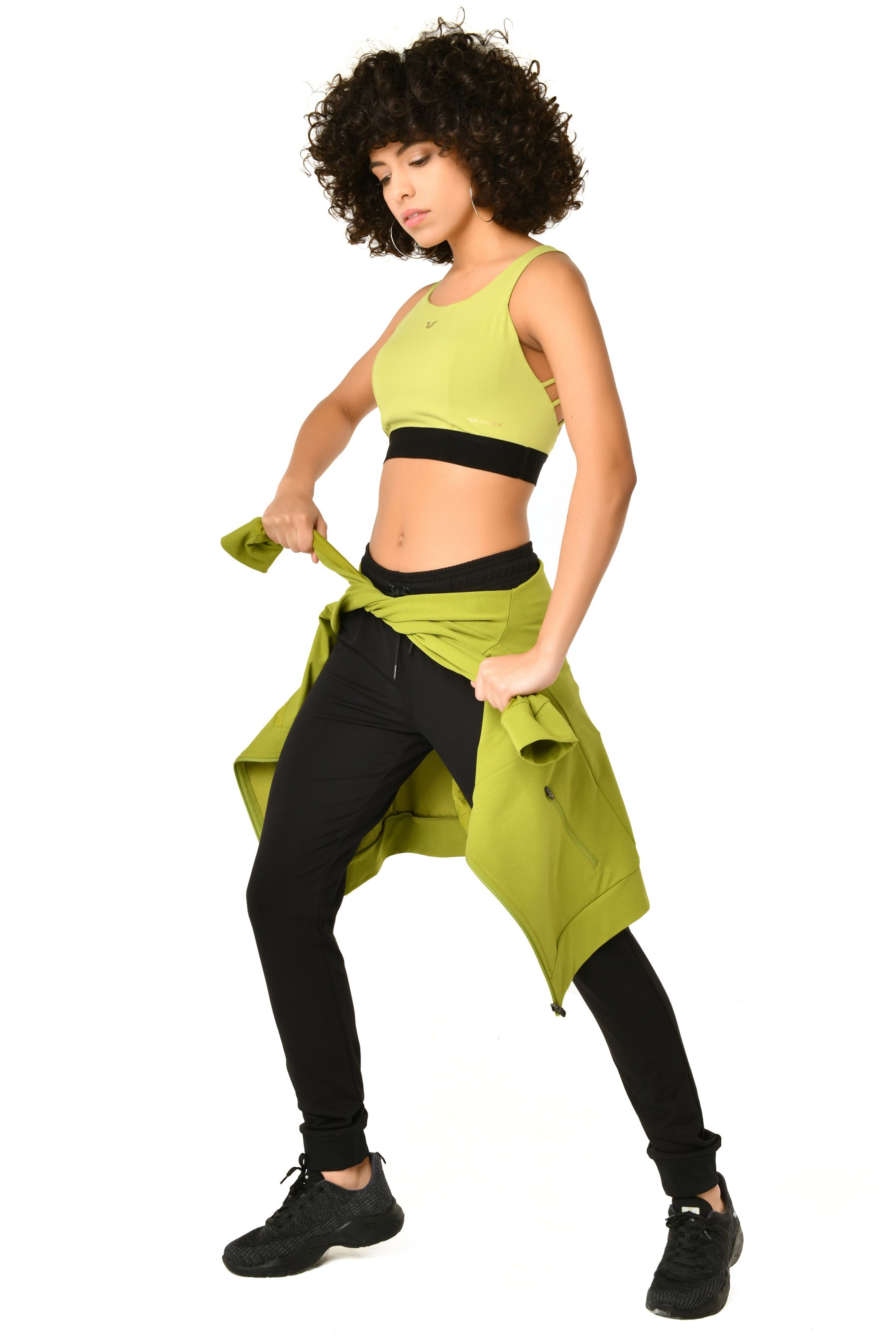 Kadın Yeşil Çapraz Sırt Detaylı Kaplı Hafif Destekli Spor ve Günlük Kullanım Sporcu Sütyeni Bra 8795