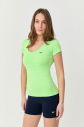 Kadın V Yaka Sırt Detaylı Neon Yeşil Spor Body | 9756 - 8