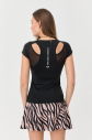 Kadın V Yaka Sırt Detaylı Siyah Spor Body 9756 - 2