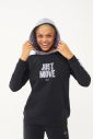 Kadın Siyah Kapüşonlu İpli Sweatshirt Takım | 1663 - 10