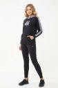Kadın Siyah Kapüşonlu İpli Sweatshirt Takım | 1663 - 10