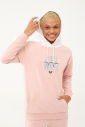 Kadın Pembe Kapüşonlu İpli Sweatshirt Takım | 1663 - 2