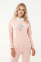 Kadın Pembe Kapüşonlu İpli Sweatshirt Takım | 1663 - 1