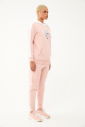 Kadın Pembe Kapüşonlu İpli Sweatshirt Takım | 1663 - 9