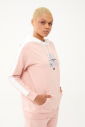 Kadın Pembe Kapüşonlu İpli Sweatshirt Takım | 1663 - 10