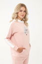 Kadın Pembe Kapüşonlu İpli Sweatshirt Takım | 1663 - 2