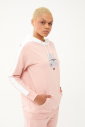 Kadın Pembe Kapüşonlu İpli Sweatshirt Takım | 1663 - 10