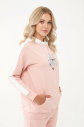 Kadın Pembe Kapüşonlu İpli Sweatshirt Takım | 1663 - 2