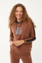 Kadın Kahverengi Kapüşonlu İpli Sweatshirt Takım | 1663 - 15