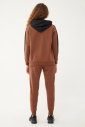 Kadın Kahverengi Kapüşonlu İpli Sweatshirt Takım | 1663 - 9