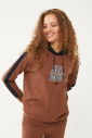 Kadın Kahverengi Kapüşonlu İpli Sweatshirt Takım | 1663 - 16