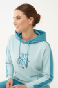 Kadın Nil Yeşili Kapüşonlu İpli Sweatshirt Takım | 1663 - 6