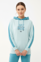 Kadın Nil Yeşili Kapüşonlu İpli Sweatshirt Takım | 1663 - 7