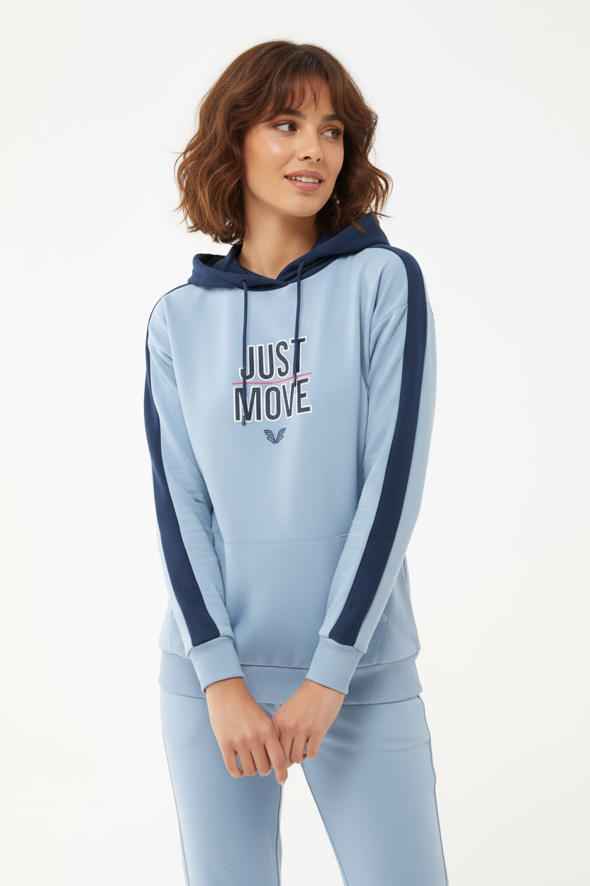 Kadın Sea Ice Kapüşonlu İpli Sweatshirt Takım | 1663 - BİLCEE