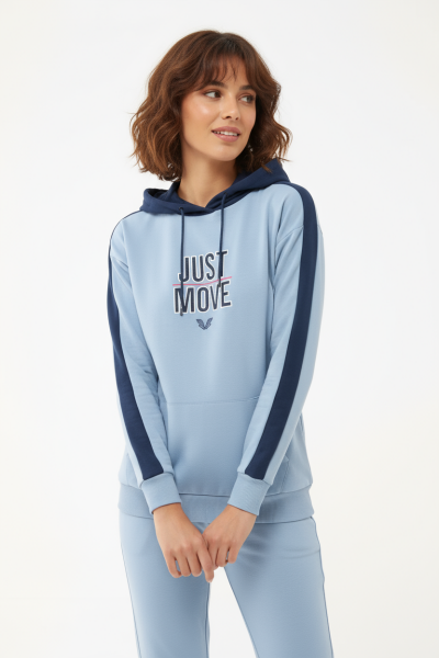 Kadın Sea Ice Kapüşonlu İpli Sweatshirt Takım | 1663 