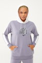Kadın Açık Granit Kapüşonlu İpli Sweatshirt Takım | 1663 - 12