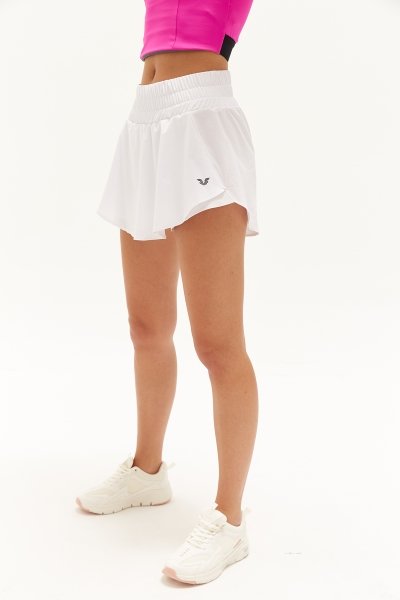 BİLCEE - Kadın Beyaz Tenis İnce Dokuma Kumaş Şort Etek 0754