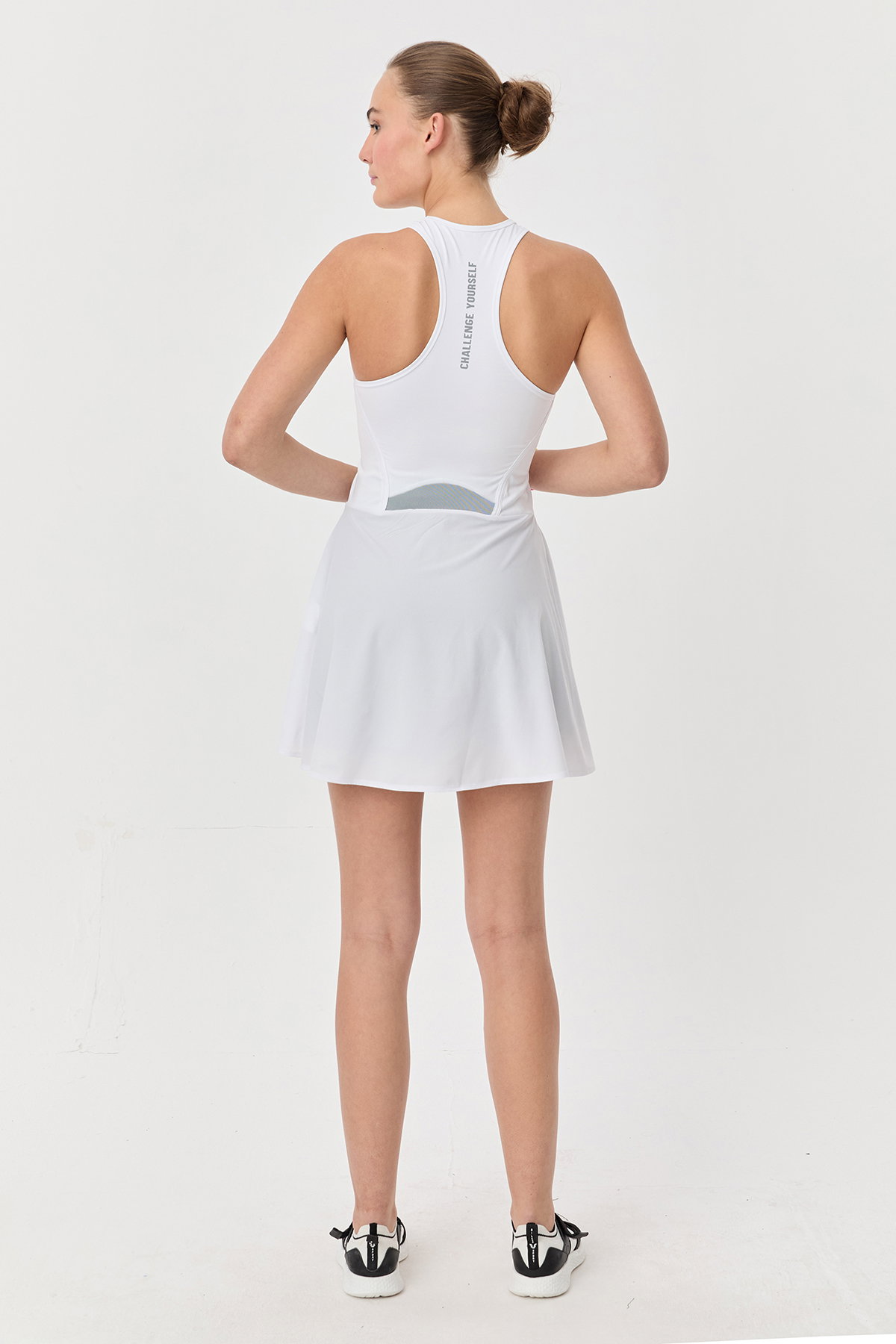 Kadın Beyaz Tenis Yazlık Yüzücü Taytsız Elbise | 9702 - BİLCEE (1)