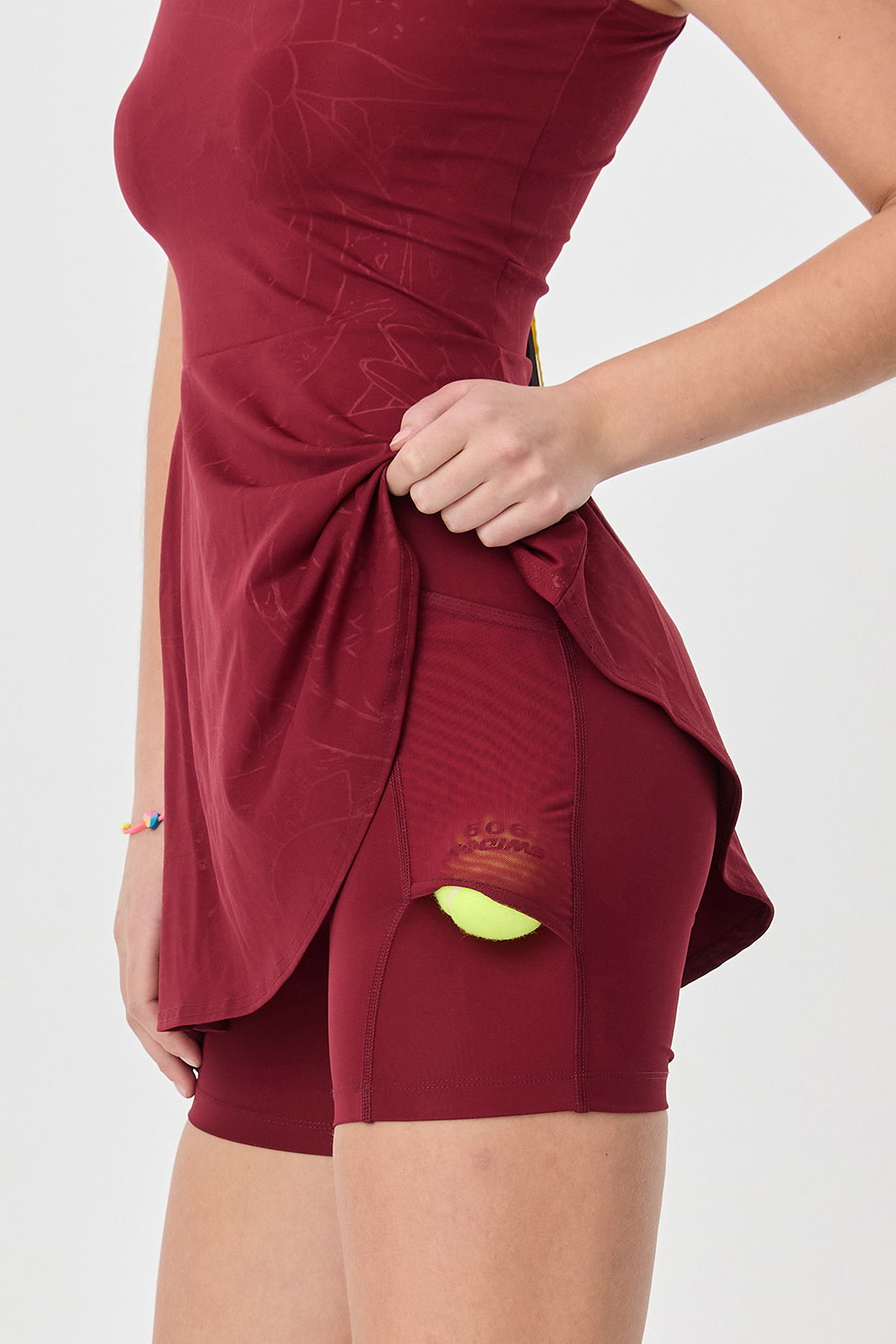 Kadın Bordo Taytlı Kısa Tenis Elbisesi | 0092 - BİLCEE (1)