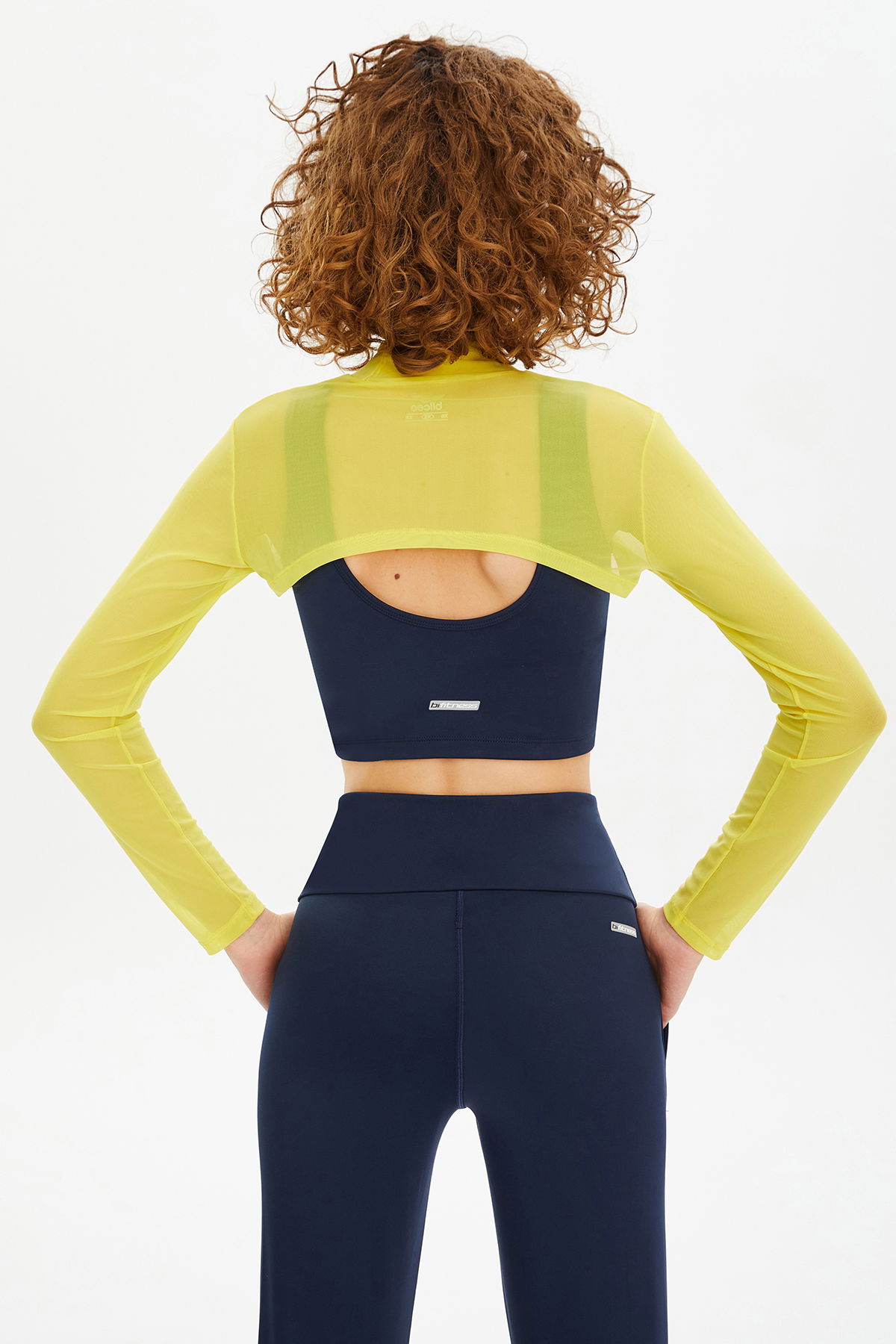 Kadın Sarı Tül Transparan Uzun Kollu Kısa Bolero | 0605 - BİLCEE (1)