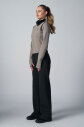  Kadın Vizon Crop Ceketli Palazzo Pantolonlu Eşofman Takım| 4560 - 4