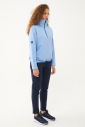 Kadın Mavi Düz Paça, Dik Yaka Yarım Fermuarlı Sweatshirt Takım 1632 - 5