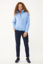 Kadın Mavi Düz Paça, Dik Yaka Yarım Fermuarlı Sweatshirt Takım 1632 - 7