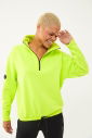 Kadın Fos Yeşil Düz Paça, Dik Yaka Yarım Fermuarlı Sweatshirt Takım 1632 - 15