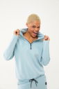 Kadın Aqua Düz Paça, Dik Yaka Yarım Fermuarlı Sweatshirt Takım | 1632 - 10