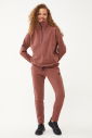 Kadın Toprak Düz Paça, Dik Yaka Yarım Fermuarlı Sweatshirt Takım | 1632 - 1