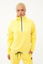 Kadın Toz Sarı Düz Paça, Dik Yaka Yarım Fermuarlı Sweatshirt Takım | 1632 - 10